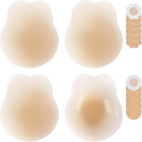أحدث 2023 حمالة صدر لاصقة رفيعة للغاية مكونة من زوجين، حمالات صدر لاصقة غير مرئية، حمالة صدر بدون حمالات بدون ظهر للنساء، أغطية حلمات فطائر السيليكون باللون البيج in Kuwait