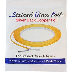 Stained Glass 7/32" Copper Foil - Silver Back - 1.25 Mil. Thick