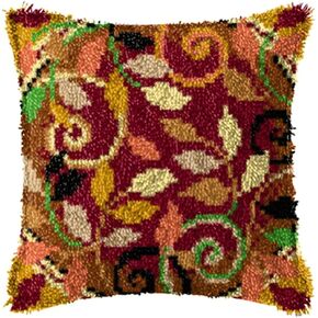 LAPATAIN Latch Hook Kits for DIY Throw Pillow Cover,Flower Needlework Cushion Cover Hand Craft Crochet 17x17inch