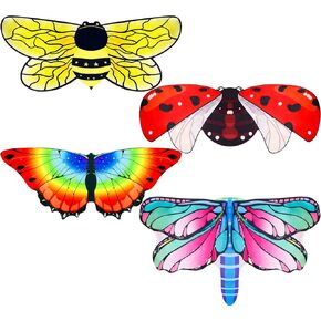 iROLEWIN Toddler-Kids Butterfly-Wings-Costume for Girls Dress-Up Bee-Ladybug-Costume as Boys Play Party Toys Dragonfly Gifts