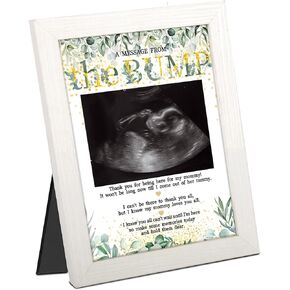 إطارات الصور بالموجات فوق الصوتية من TOQI، ألعاب استحمام الطفل توقع رسالة من الحب الخشبي، إطار صورة Sonogram باللون الأخضر الذهبي وأوراق الأوكالبتوس الخضراء in Kuwait