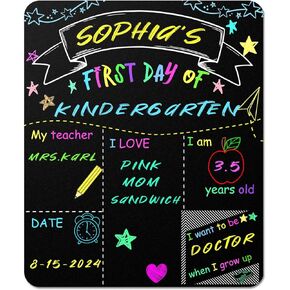 First Day Last Day of School Board Sign,Back to School Chalkboard Sign Double Sided Photo Prop for Kids,My 1st Day of Kindergarten Preschool