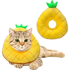 HYLYUN Cat Recovery Collar - Cute Pineapple Neck Cat Cones After Surgery, Adjustable Cat E Collar, Surgery Recovery Elizabethan Collars for Kitten and Cats in Kuwait