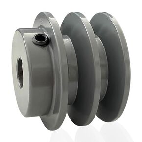 FUYEAR Double Groove Pulley/Sheave 2.5"OD 5/8"Bore AK Fixed Bore Pulley for A 3L & 4L (A & AX) V-Belts,Cast Iron,Grey,2AK25-5/8