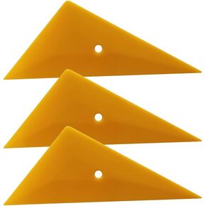 Car Sticker Wrapping Scraper 15.5 * 8.5cm Pointed End Contour Squeegee Glass Windshield Wiper Window Repair Tinted Tool (Round Yellow)