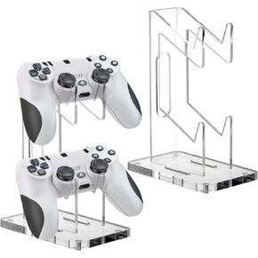 حامل تحكم أكريليك من Hacaroa مكون من قطعتين، حامل عالمي مزدوج لوحدة التحكم في الألعاب، حامل عرض لملحقات الألعاب لأنواع وحدات التحكم، منظم خزانة سطح الطاولة in Kuwait