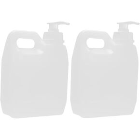 2PCS Liquid Pump Bottle Wide Mouth Plastic jar Plastic jug Pump Plastic Jug with Cap containers with lids Plastic Pump Bottles Clear Gel Bottle with Pump Cosmetic