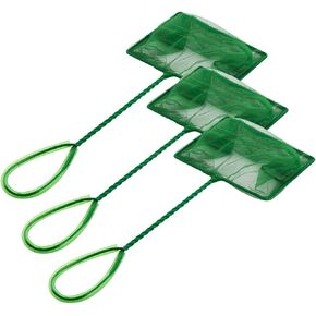 3 Pack Fish Net Aquarium Fine Fishing Mesh with Plastic Handle, 6-Inch