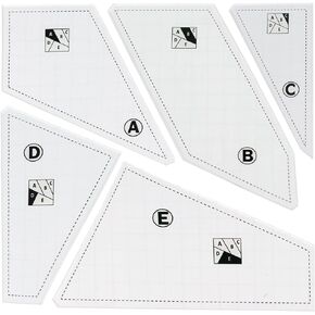 5 Pcs Quilting Rulers and Templates Plexiglass for Crafters Cutting Fabric Quilt Ruler Set