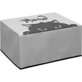 kwmobile Dust Cover Compatible with Canon Pixma TS5150 / 5151 / MG 2555 - Printer Case - Grey/Black - Meow Cat