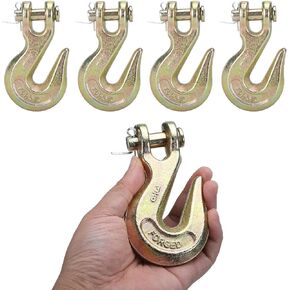 Yaegoo 4 Pack 3/8" Clevis Grab Hooks G70 Chain Hook Tow Hooks for Utility Trailers Trucks, Load Limit 6600lbs