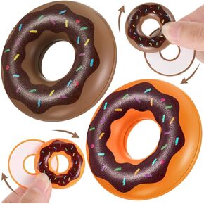 2 Pcs Coin Magnet Fidget Push Slider Coin Donut Hand Spinner Fidget Slider ADHD Autism Sensory Relief Stress and Anxiety Depression Desk Office Silent Small Fidget Toy for Adults Teens Birthday Gift
