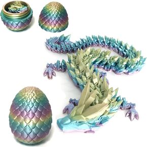 Varuotu 3D Printed Dragon Egg,Mystery Crystal Dragon Fidget Toys,Articulated Dragon,Home Desk Decor Easter Surprise Dinosaur Eggs,Adults Fidget Toys for Autism/ADHD