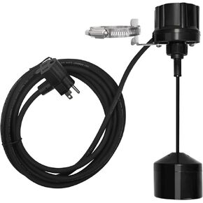 FLUENTPOWER Sump Pump Vertical Mechanical Float Switch, Universal Float Switch Replacement with 120V Plug for Sump and Sewage Pump, Smaller Basins, Pumps & Plumbing Equipment, with 10' Cord, Black