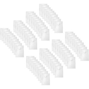YESSART 7x9 Clear Plastic Envelopes Hook Loop Closure Receipt Stickers Storage Holder 80 Pack