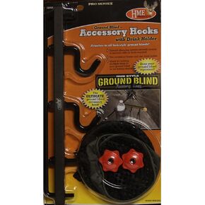 HME Durable Easy-To-Attach Convenient Versatile Hunting Ground Blind Accessory Hook with Drink Holder and Two Hooks