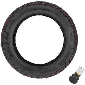 LHROPA 9.5 x 2.5 9.5-inch Rubber Explosion-proof Tubeless Tire + Straight nozzle Replace for NIU Kick Scooter KQi3 Sport/Pro/Max Electric Scooter Tyre Parts