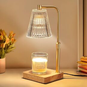 مصباح تدفئة الشموع مع مؤقت وخافت، مصباح تدفئة الشموع الكهربائية لشموع البرطمان، سخان شمع الشمع مع لمبات تسخين 2 × 50 وات، هدايا عيد الأم للأم، قاعدة من خشب الجوز in Kuwait