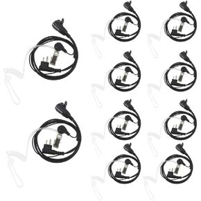 LSENG 2 Pins Way Radio Motorola D-Style Earpiece with Microphone and PTT Compatible Motorola Radio CP200 CP200d GP2000 CLS1110 CLS1410 CLS1413 CLS1450 (10 Pack)