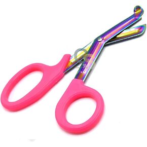 Pink Paramedic Utility Trauma EMT Bandage Shears Scissors 7.5" with Mutli Rainbow Plasma Color Stainless Steel Blades by G.S Online Store