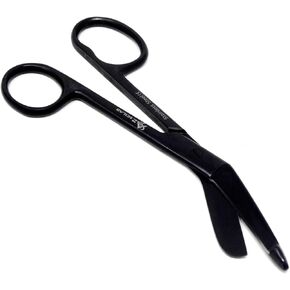 ONE LARGE RING NEW GERMAN 1 Lister Bandage Doctor Nurse Scissors 5.5" All Black Fluoride Coated Color