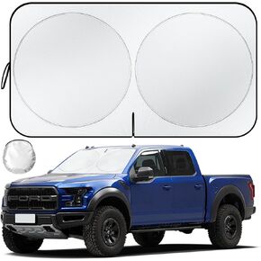 Car Windshield Sun Shade - Foldable Car Sun Shade Protection with Storage Bag, Reflective Car Window Shades for Front Windshield, Cool Sun Blocker for Car, Truck, SUV Automotive (59''L x 33''W)