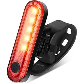 Ebuyfire Bike Tail Lights, USB Rechargeable Rear Bike Light, Waterproof Bicycle Tail Light for Night Riding, Red Cycling Lights with 4 Models, Easy to Install Bike Safety Light for Adults & Kids