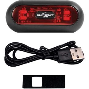 Trailstrike LED Motorcycle Bike Bicycle Red Rear Helmet Light Lamp for Night Riding Safety Warning Tail Lights Mode with Rechargeable Battery & USB Cable TS-101-A