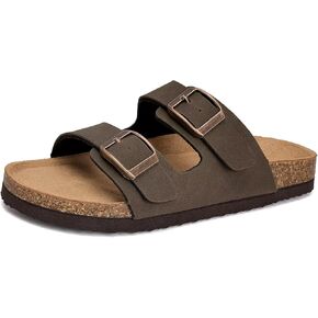 Torotto Kids Sandals Boys Girls Slide Summer Non-slip Cork Glitter Toddler Slippers with Adjustable Straps for Indoor & Outdoor