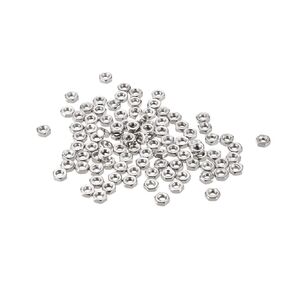uxcell Hex Nuts, M5x0.8mm Metric Coarse Thread Hexagon Nut, Carbon Steel, Pack of 100 (Silver Tone)