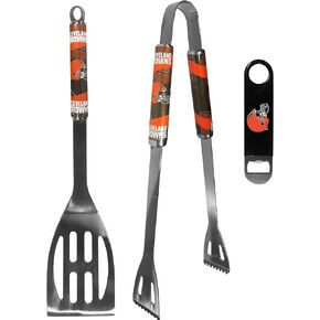 Siskiyou Sports NFL Cleveland Browns Unisex 2 pc BBQ Set and Bottle Opener, Team Colors, One Size