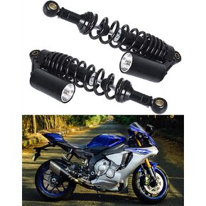 munirater 2 Pack Motorcycle Shocks Absorbers Air Rear 12.5 320mm Replacement for Honda Yamaha Full Black