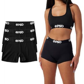 PSD Women's Blkmdl Sld Bs 3-Pack Bx Boy Shorts, Black, S