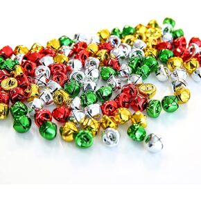120 Pcs Christmas Jingle Bells 0.5 Inch, 4 Colors Mixed Mini Craft Jingle Bells Colorful Metal Bells for Wreath Holiday Home and Christmas DIY Decoration (4 Colors, 0.5 inch)
