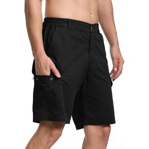 Xsylxgc Men's Cargo Shorts 10" Cotton Classic Casual Golf Hiking Shorts with 6 Pockets