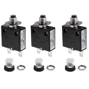 RKURCK 30 Amps Thermal Circuit Breaker, Thermal Overload Protector Push Button Manual Reset Circuit Breaker 32V DC 125/250V AC 30A 3Pcs