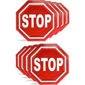 Havercamp Stop Sign Plates (24 pk)! 24 Lg. Octagon shape Plates. Great for Railroad, Transportation or Train-Theme Events; also Kid's Birthday Party or Train Collectors