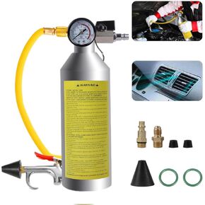 MOTOCOCHE Auto AC Flush Kit - A/C Air Conditioner System Flush Canister Kit Clean Tool with 220 PSI Flush Gun and Pressure Gauge Flushing Kit for Air Conditioning Ducts and Condensers