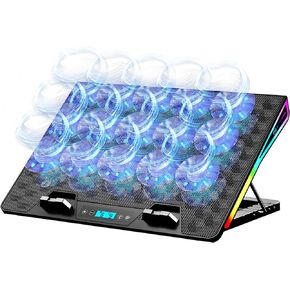 AICHESON Laptop Cooling Pad, 15 Powerful Cooling Fans, Gaming Laptop Cooler with RGB Lights for 15-17.3 inch PC Computers