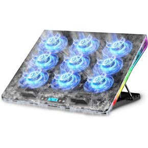 AICHESON Laptop Cooling Pad, 15 Powerful Cooling Fans, Gaming Laptop Cooler with RGB Lights for 15-17.3 inch PC Computers