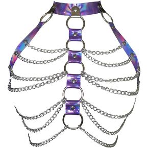 Pinwe Women Punk Harness Bra Adjustable Cage Waist Belts Body Chest Harness Straps Roleplay Costume Clubwear