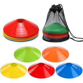 20pcs Soccer Cones for Training,Football Training Cones Agility Cones,Soccer Disc Cones with Carry Bag Soccer Training Equipment Marker Plastic Cones for Basketball Soccer Practice Cones Sports