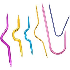 Zuoyou 6 Pieces Colorful Aluminum Knitting Cable Needles Stitch Holders DIY Sewing Tools