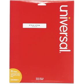 Universal 80011 Laser Print File Folder Labels, 3-7/16-Inch x 2/3-Inch, White, 750/Box