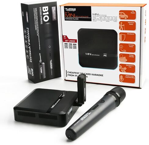 KS10 32G Mini SD Card Karaoke Machine Player with 1 UHF Mic, Support Music and Video Playback, 21,000+ English and OPM Songs for TV, Home Theater System, Kids and Adults in Kuwait