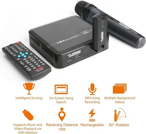 KS10 32G Mini SD Card Karaoke Machine Player with 1 UHF Mic, Support Music and Video Playback, 21,000+ English and OPM Songs for TV, Home Theater System, Kids and Adults in Kuwait