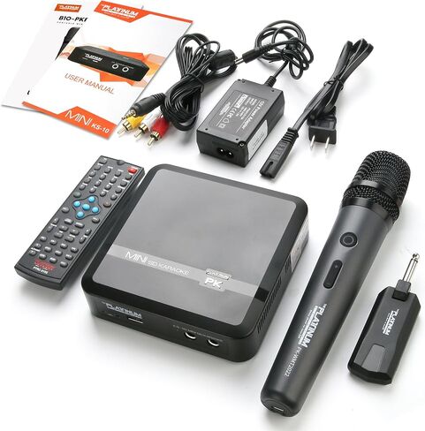 KS10 32G Mini SD Card Karaoke Machine Player with 1 UHF Mic, Support Music and Video Playback, 21,000+ English and OPM Songs for TV, Home Theater System, Kids and Adults in Kuwait