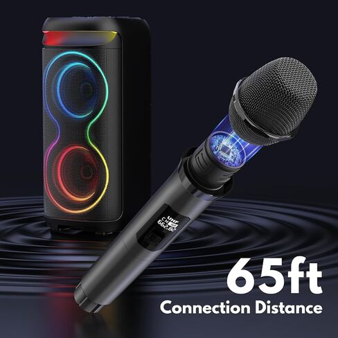 JYX Karaoke Machine with 2 Wireless Microphones for Adults, Big Bluetooth Party Speaker with LED Disco Light, Support TWS/USB/AUX/TF Card Input, Perfect for Outdoor, Home, Stage Subwoofers, T20T in Saudi Arabia