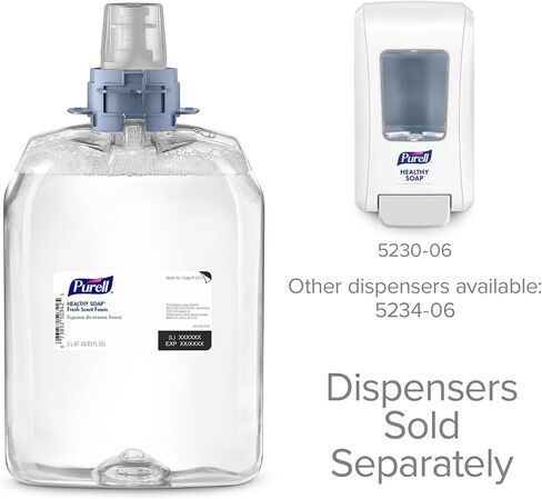 PURELL Brand HEALTHY SOAP Foam, Fresh Scent, 1200 mL Refill for PURELL ES4 Manual Soap Dispenser (Pack of 2) - 5077-02 - Manufactured by GOJO, Inc. in Saudi Arabia