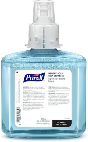 PURELL Brand HEALTHY SOAP Foam, Fresh Scent, 1200 mL Refill for PURELL ES4 Manual Soap Dispenser (Pack of 2) - 5077-02 - Manufactured by GOJO, Inc. in Saudi Arabia